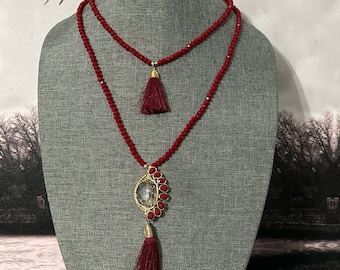 Crystal necklace with bracelets and earrings set