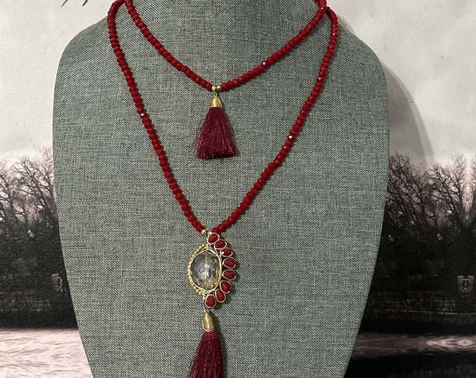 Crystal necklace with bracelets and earrings set