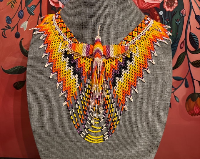 Handmade hummingbird necklace with earrings and bracelet