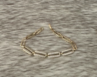 Links and zirconias bracelet