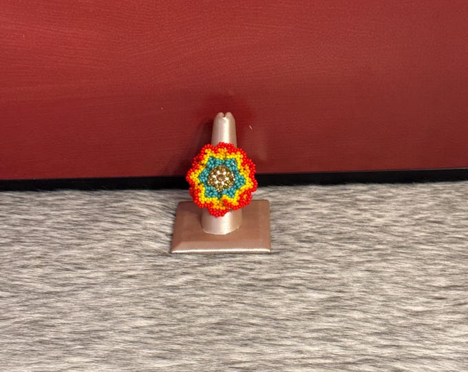 Peyote flower rings