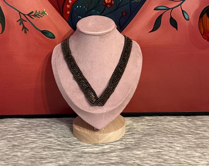 Set of handmade choker, earrings and bracelet