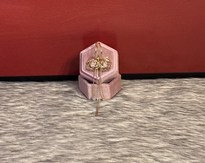 Long Crystal Flower Earrings