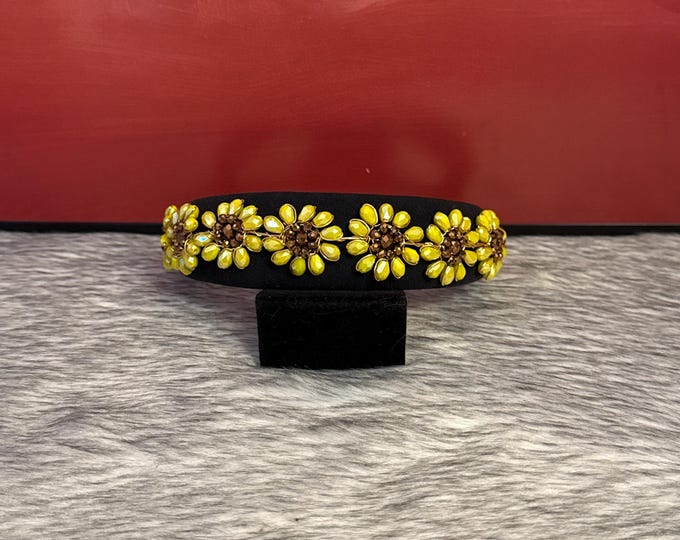 Handmade velvet headband with wire wrapping technique