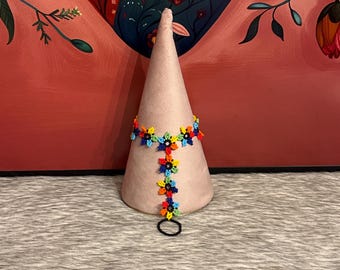 Floral bracelet with ring