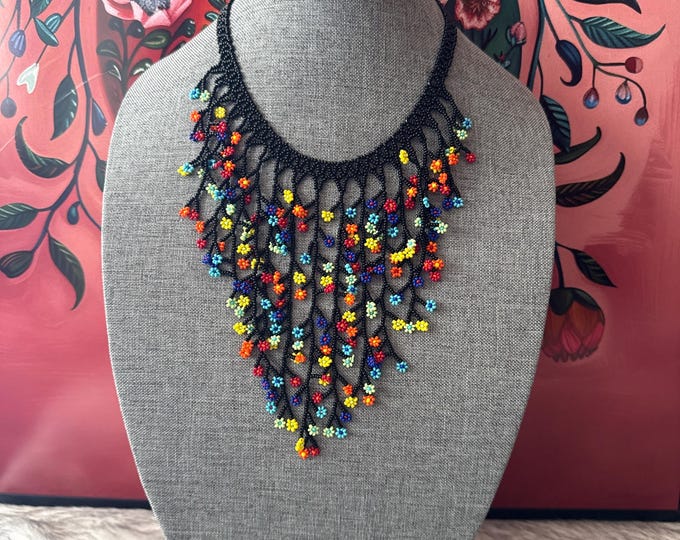 Floral roots necklace set with earrings and bracelet