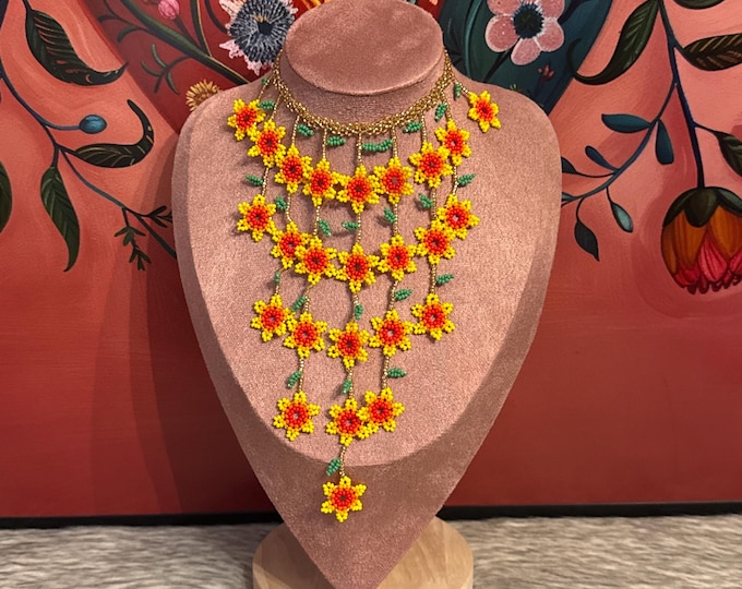 Mini flower waterfall necklace