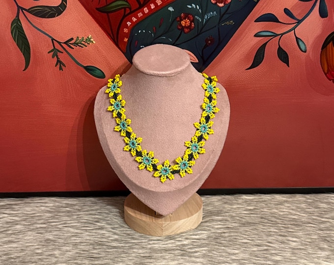 Floral choker set with earrings and bracelet