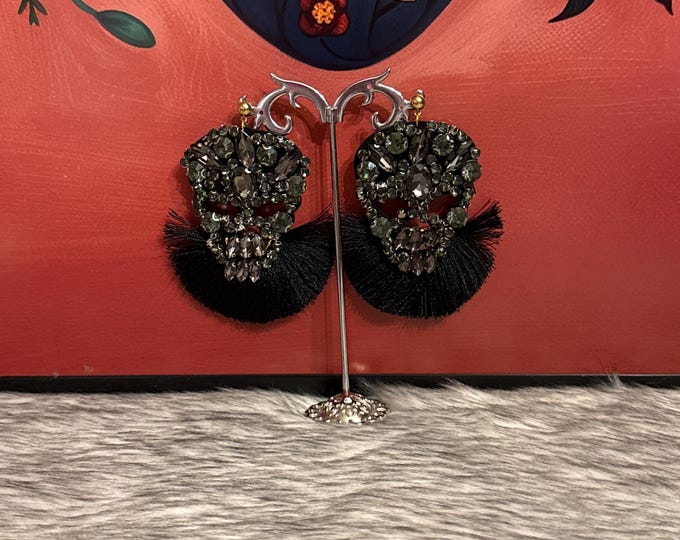 Crystal skull earrings