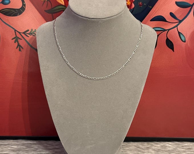 925 Sterling Silver Figaro Style Chain 16in