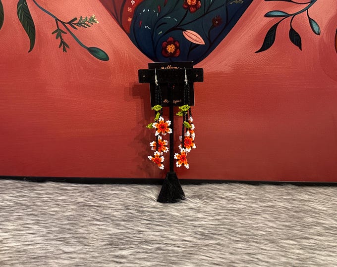 flower waterfall earrings