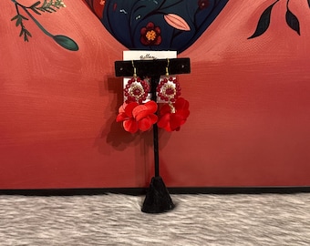 Crystal flower earrings