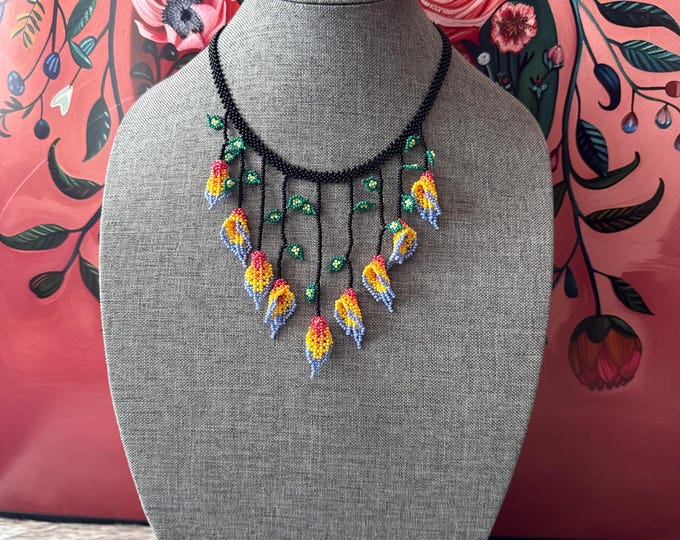 Calla lily waterfall necklace and earrings