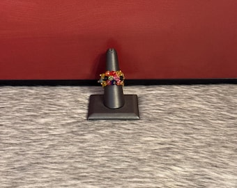 Huichol crystal ring