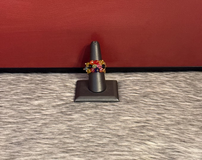 Huichol crystal ring