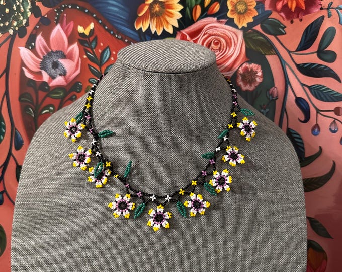 Rainbow choker with earrings and bracelet