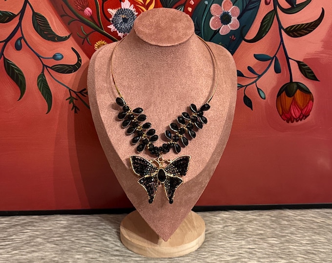 Crystal butterfly choker