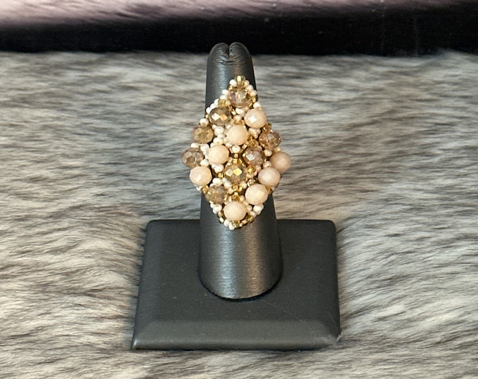 Crystal rhombus ring