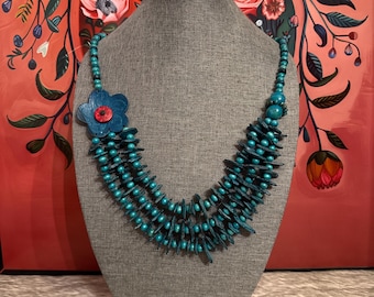 Organic necklace and earring set