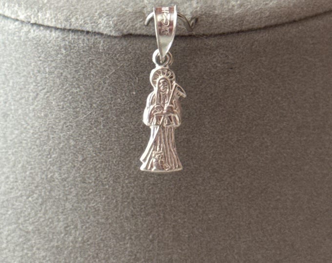 Small pendant of the Holy Death in 925 silver