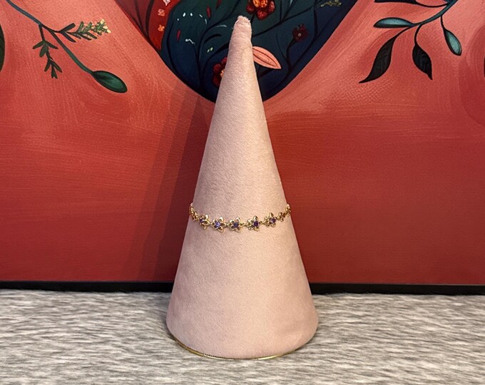 Purple flower bracelet