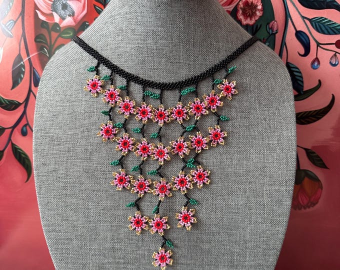 Mini flower waterfall necklace