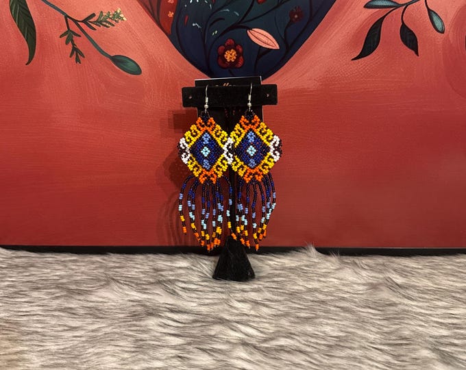 Handmade rhombus earrings