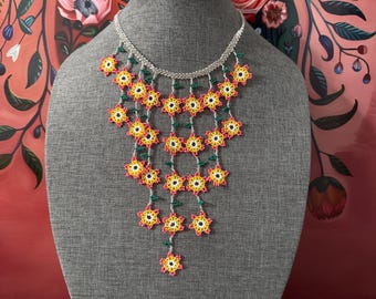 Mini flower waterfall necklace