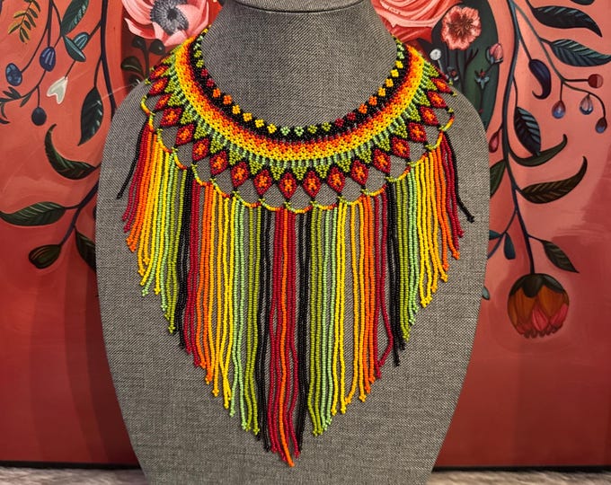 Aztec traditional necklace, earrings and bracelet set