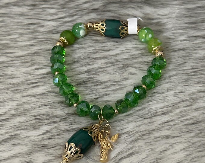 Angel bracelet with natural agates and Czech crystals.