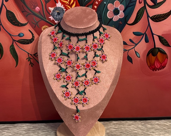 Mini flower waterfall necklace