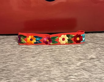 Embroidered flower headband