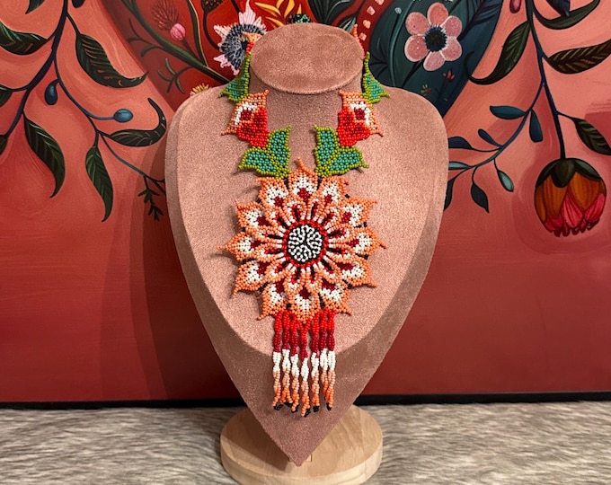 Flower petal necklace and earring set