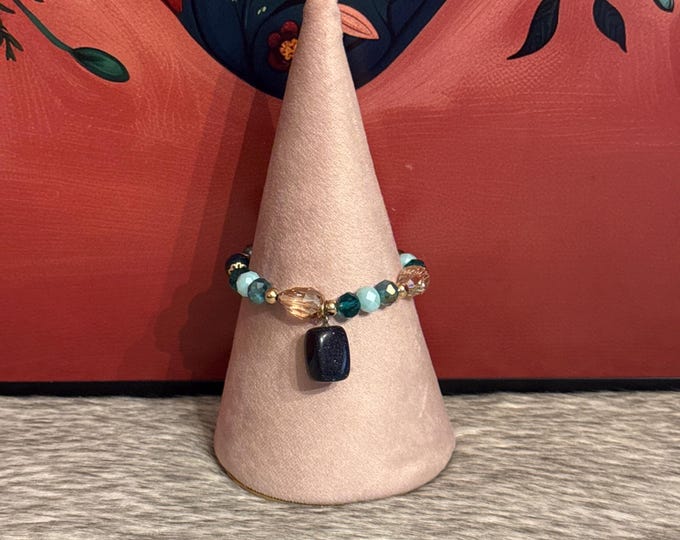 crystal bracelet with natural agates