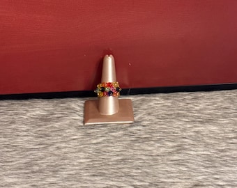 Huichol crystal ring