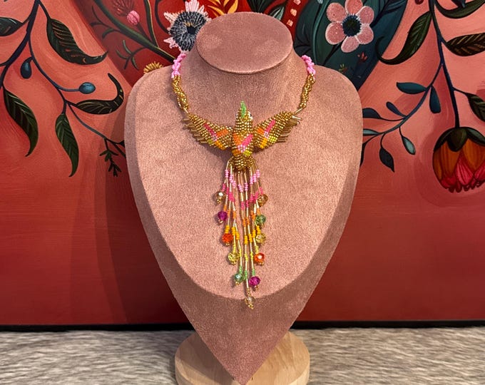 Handmade hummingbird necklace