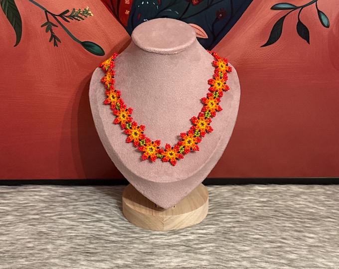 Floral choker set with earrings and bracelet