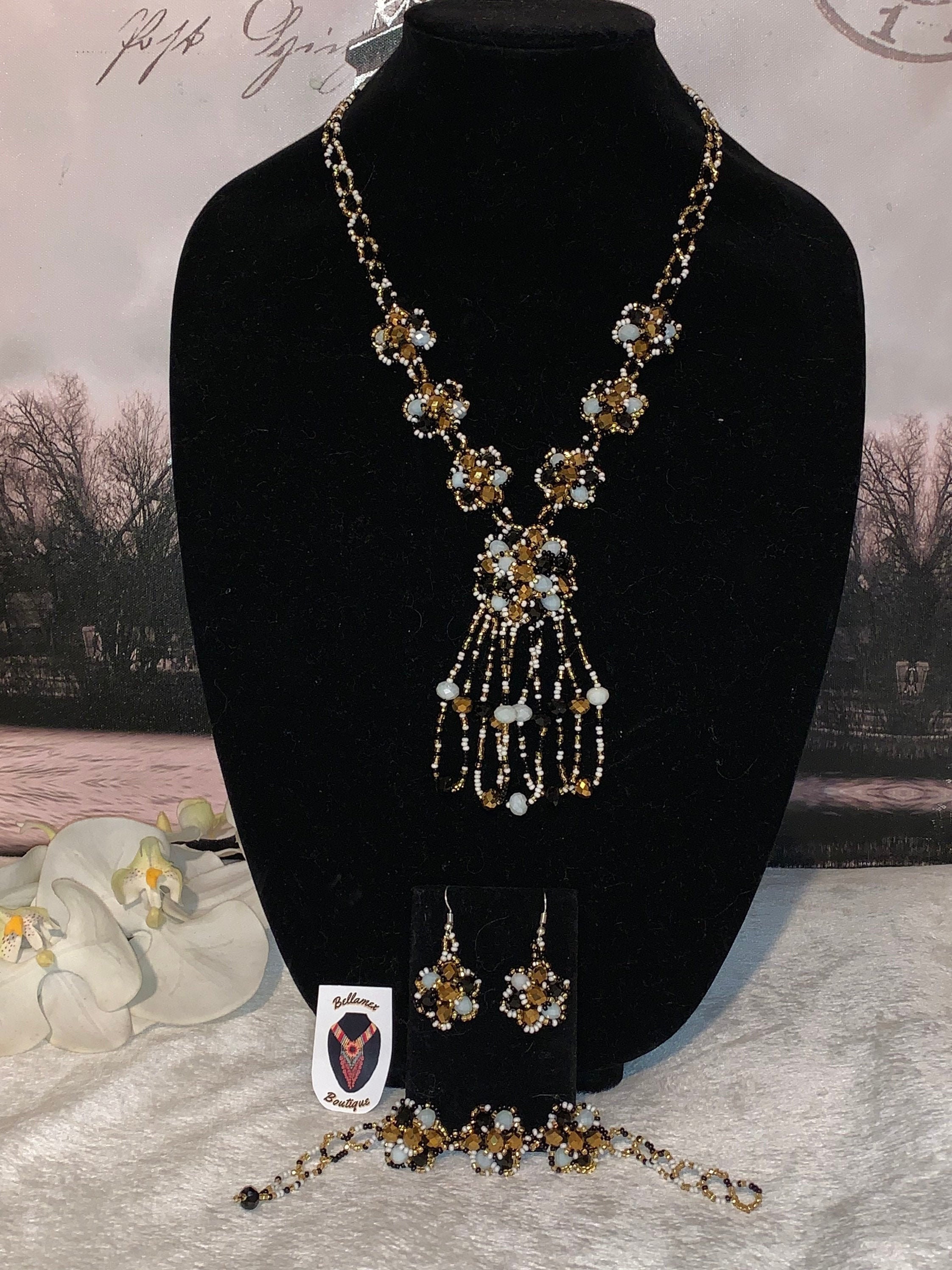 【EEUN】Necklace button corset t Necklace With Bracelet and Earrings Set 7 Buttons - Etsy Canada