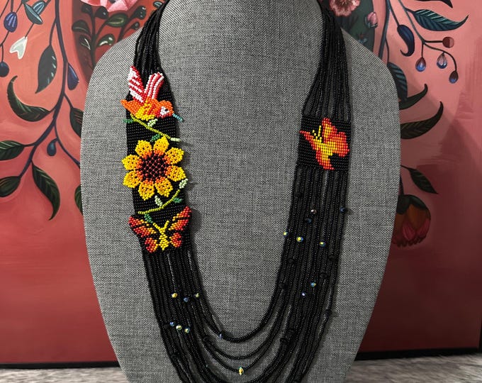 Butterfly and hummingbird necklace, earrings and bracelet set