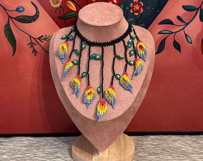 Calla lily waterfall necklace and earrings