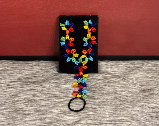 Floral bracelet with ring