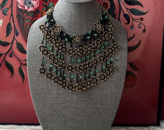 Floral-inspired necklace, earring, and bracelet set