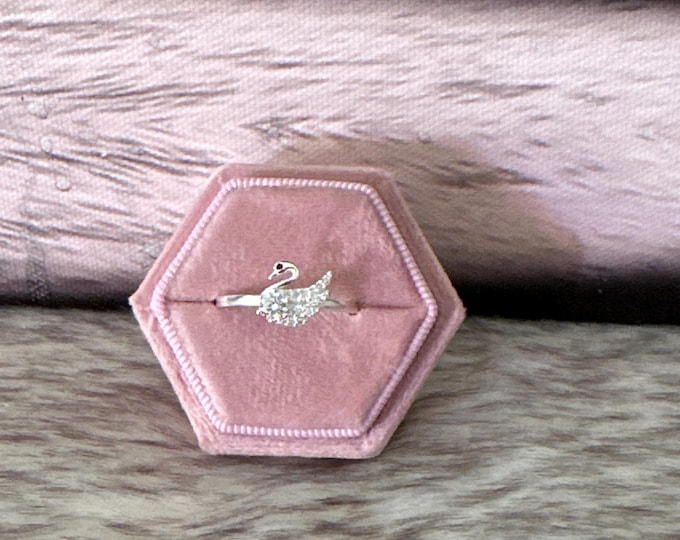 Swan Ring in 925 silver size 9