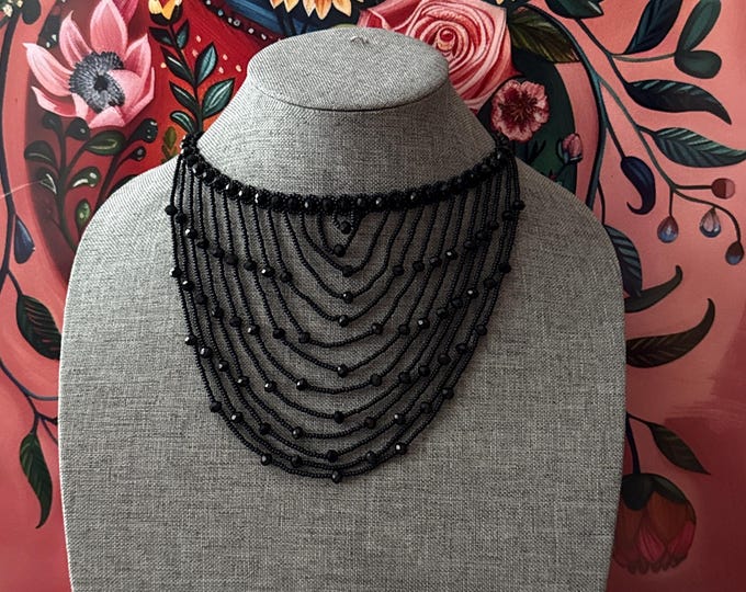 Crystal waterfall necklace, earrings, and bracelet set