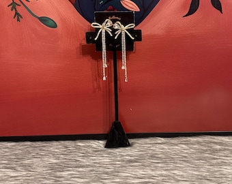 Crystal bow earrings