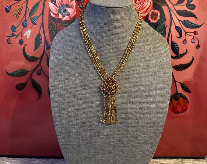 Flower button necklace with earrings and bracelet set