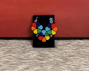 Huichol bracelet 3 flowers