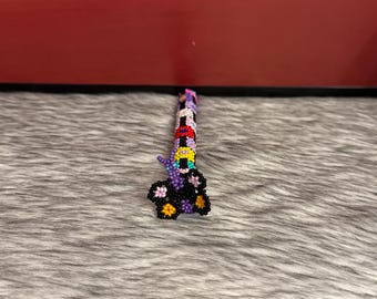 Pencil case with handmade embroidered cover