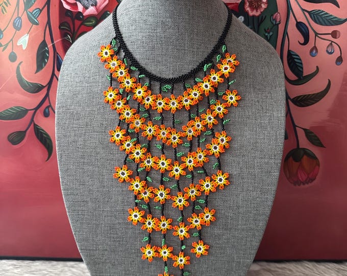 Flower waterfall necklace