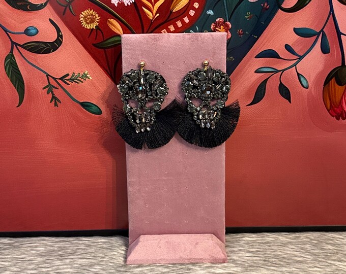 Crystal skull earrings